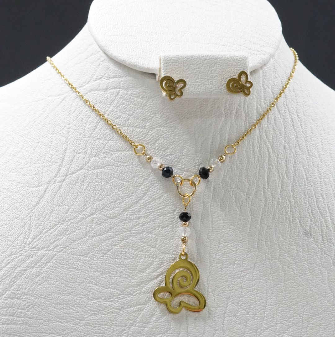 Miniatura 2 de JUEGUITO CORBATIN MURANO MARIPOSA NEGRO